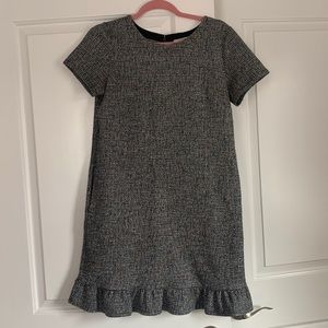 Loft Multicolor Tweed Dress with Flutter Hem